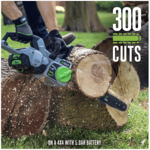 Chainsaw cutting wood