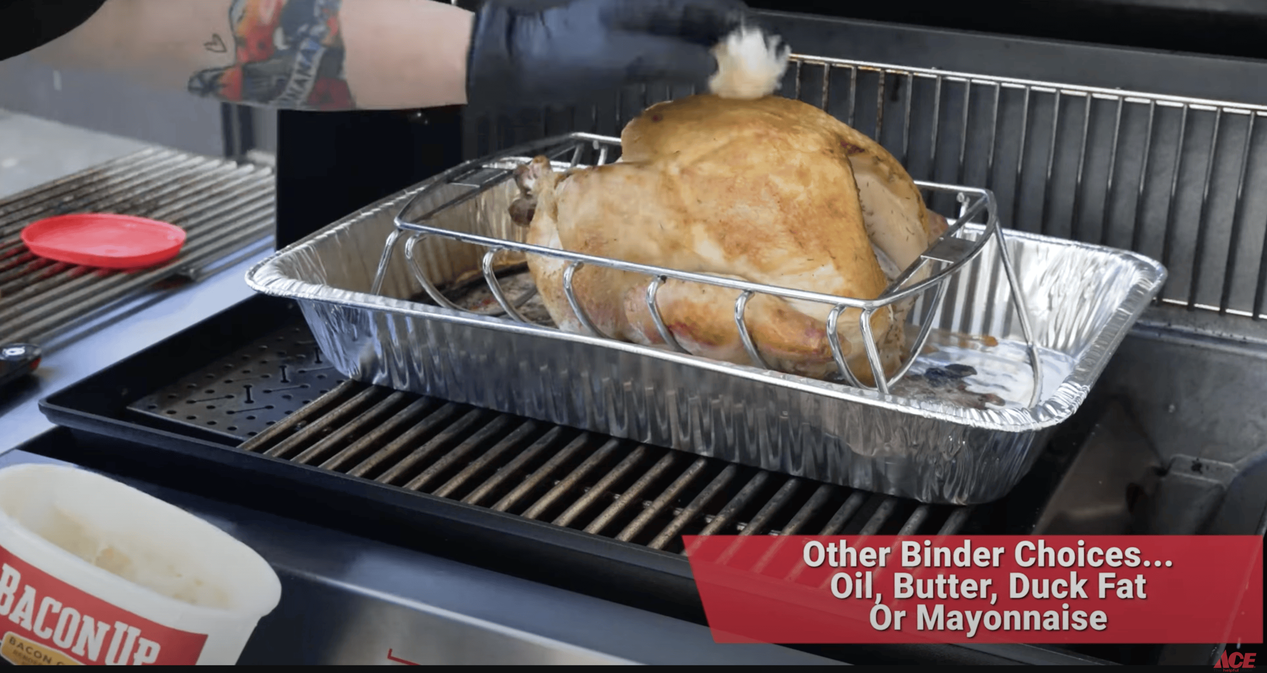 Add binder for rub to turkey