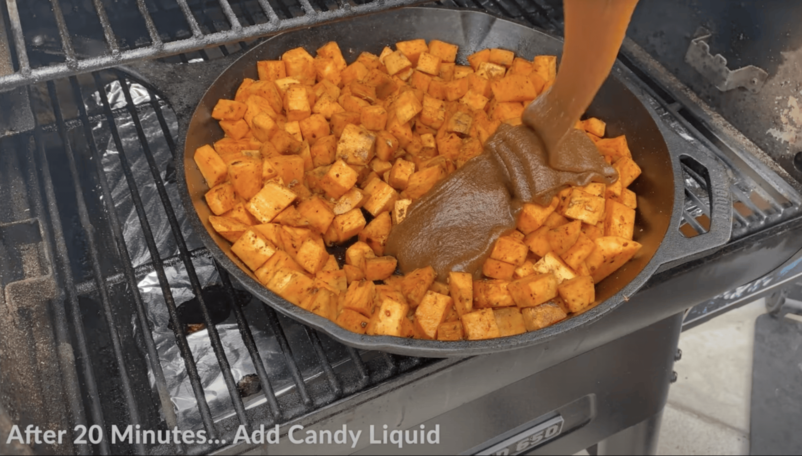 Add the sweet mix to the potatoes