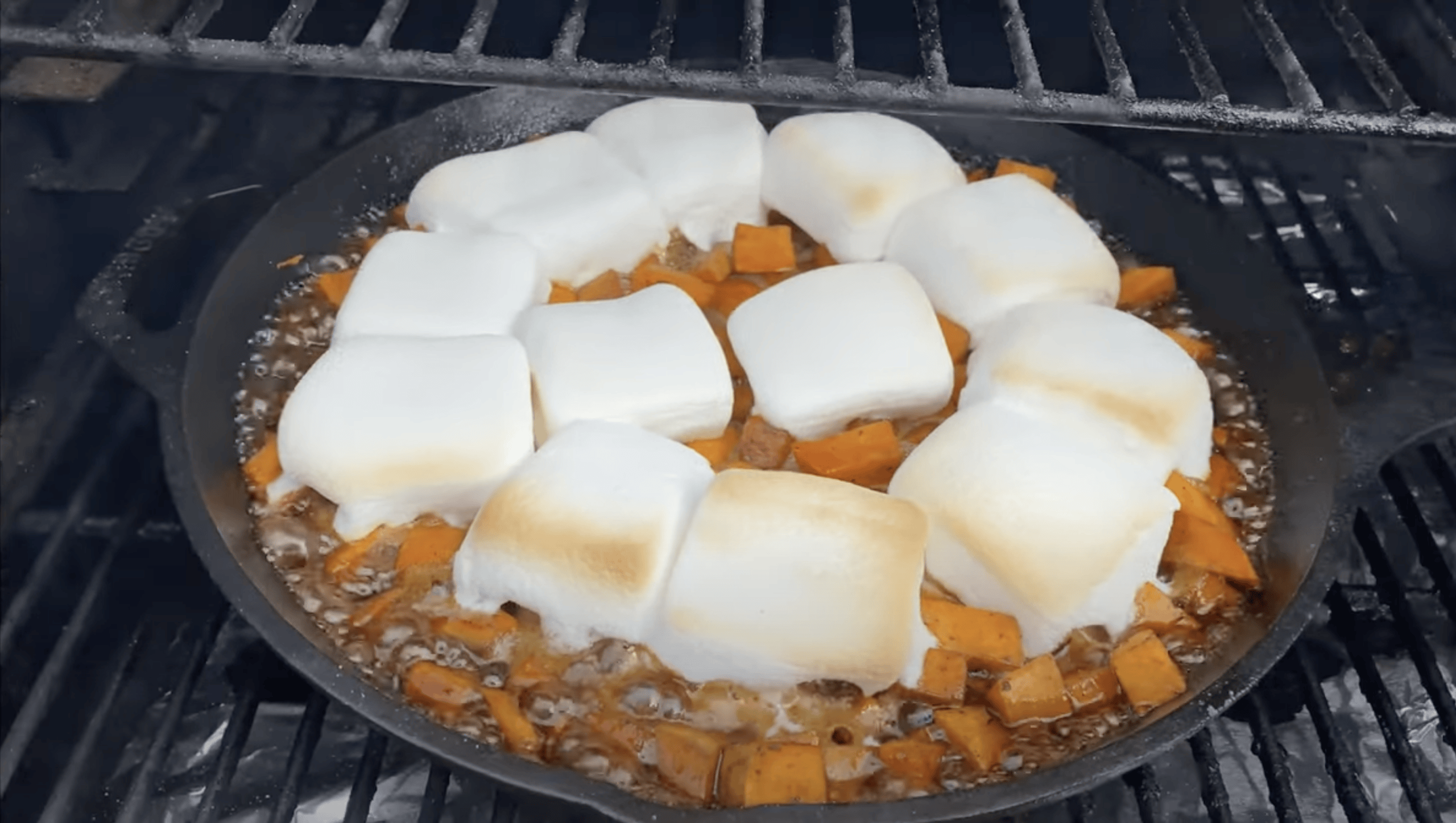 Marshmallows on sweet potato casserole
