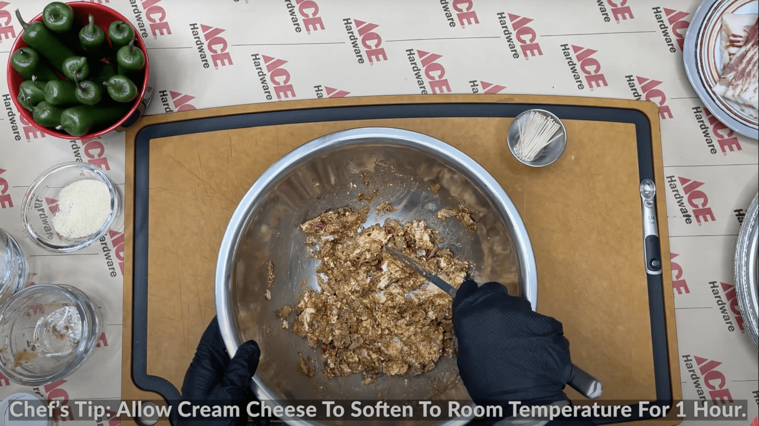 Mix the filling ingredients in a bowl