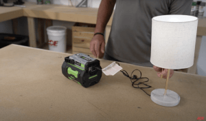 EGO™ Inverter powers lamp