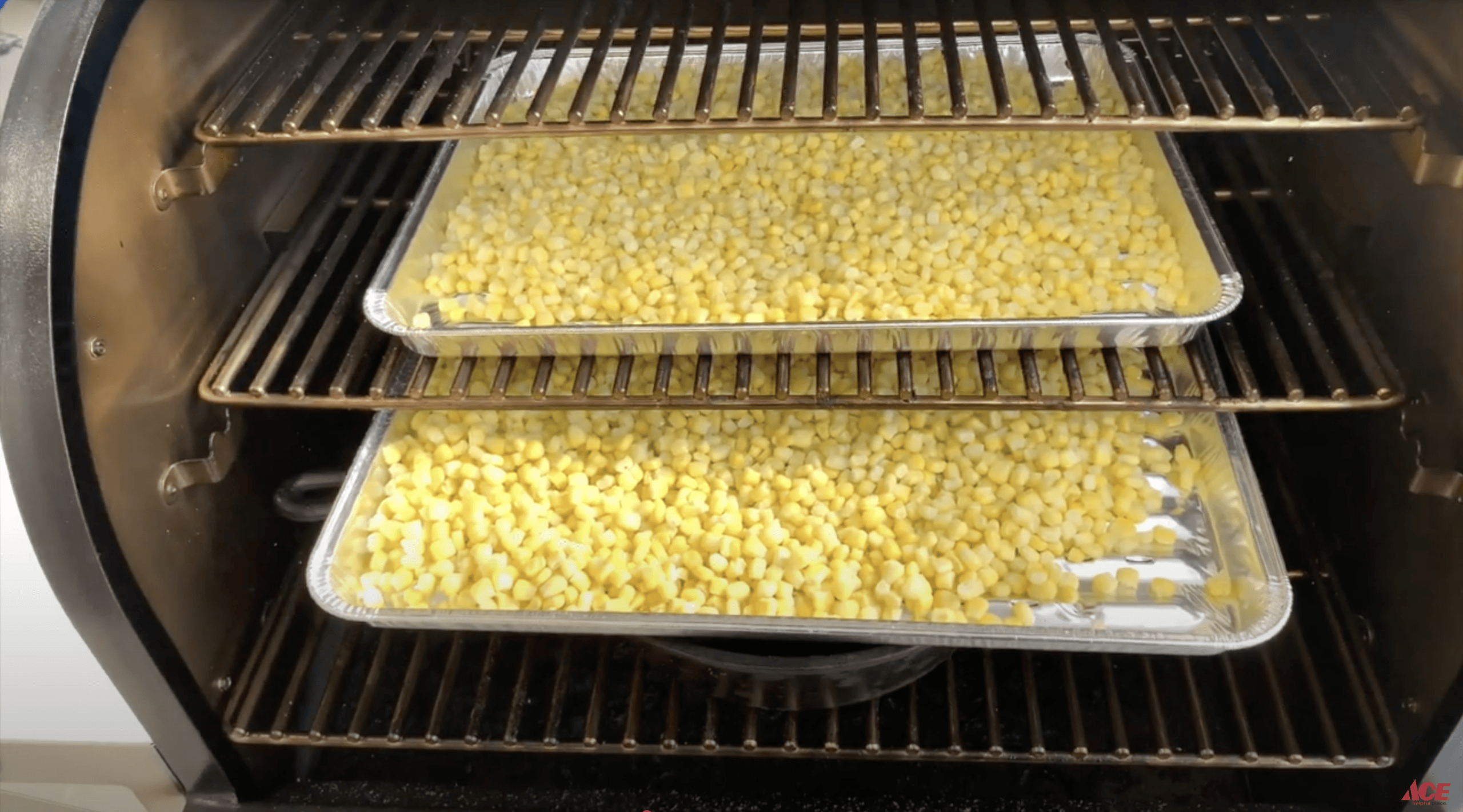 Corn roasting on grill
