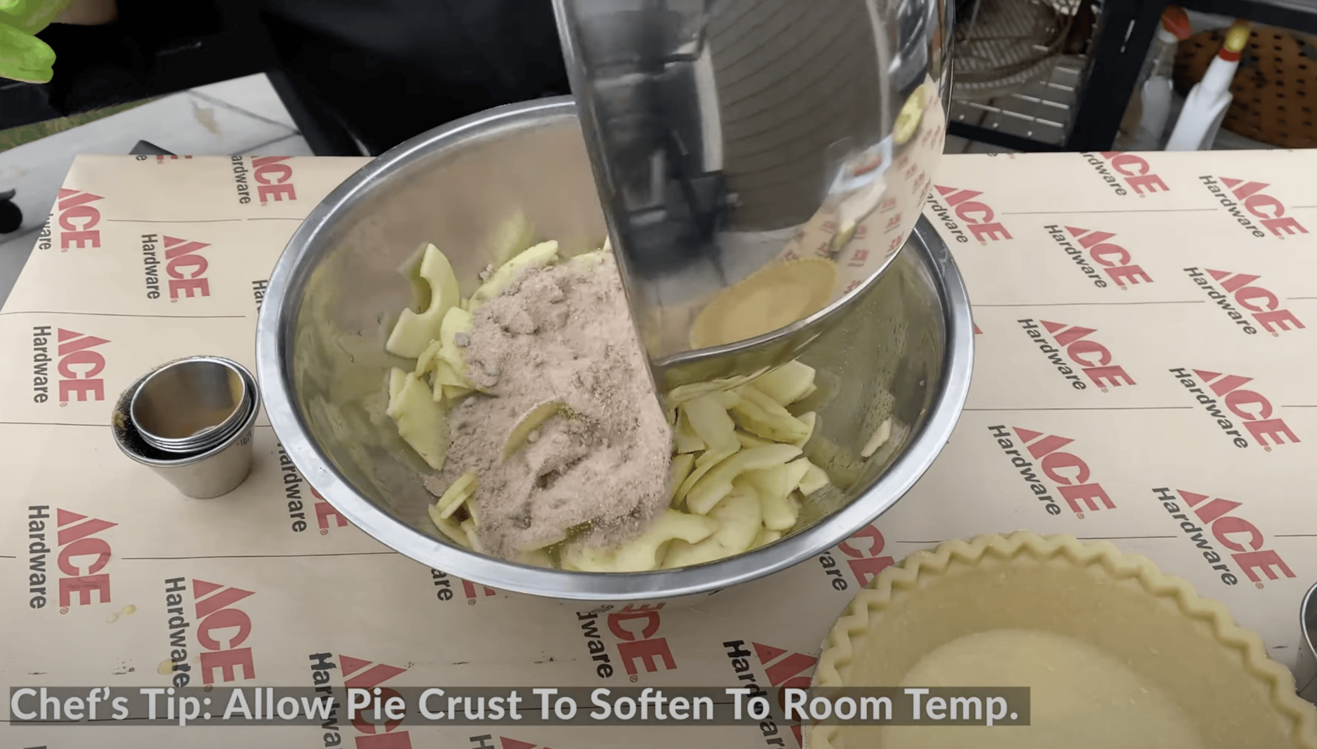 Allow the pie dough to soften