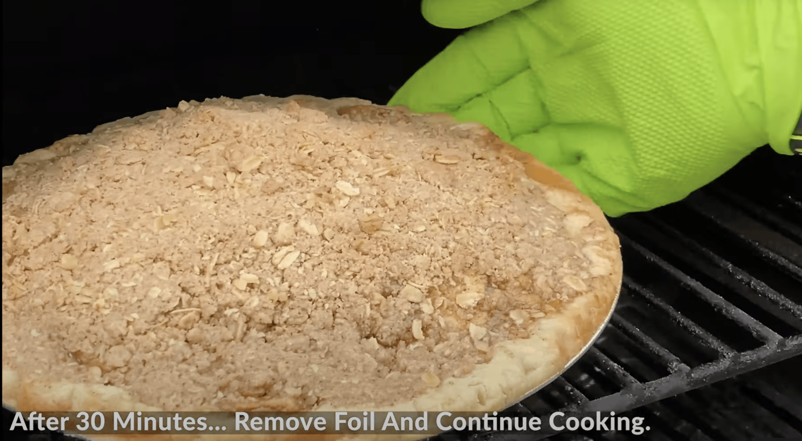 Remove the foil from pie