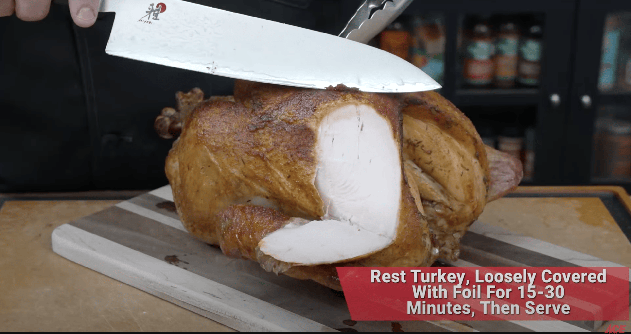 Let the turkey rest before serving.