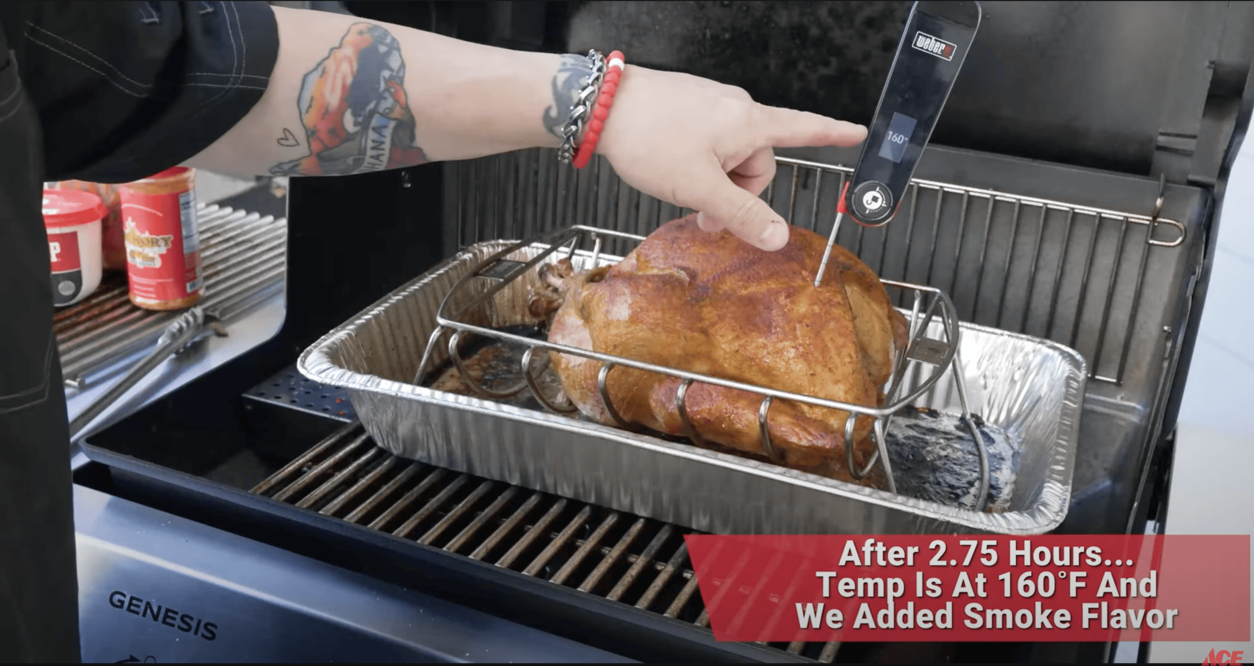 Add wood chips to smoker box